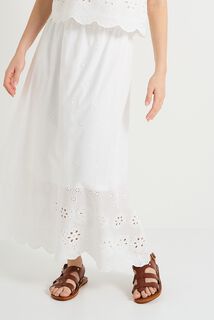 Jupe longue brodée femme