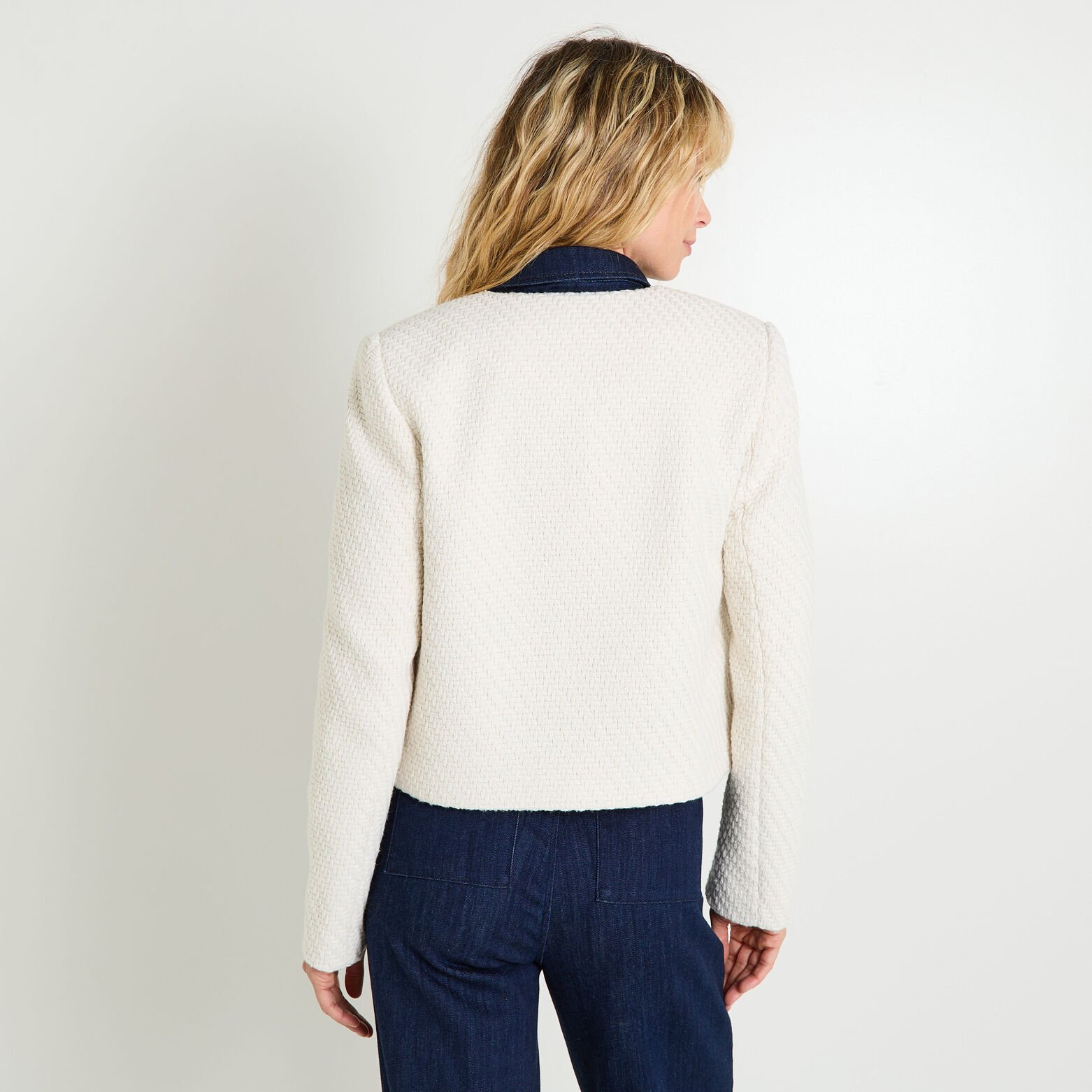 Veste courte effet tweed femme