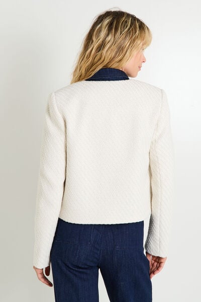 Veste courte effet tweed femme