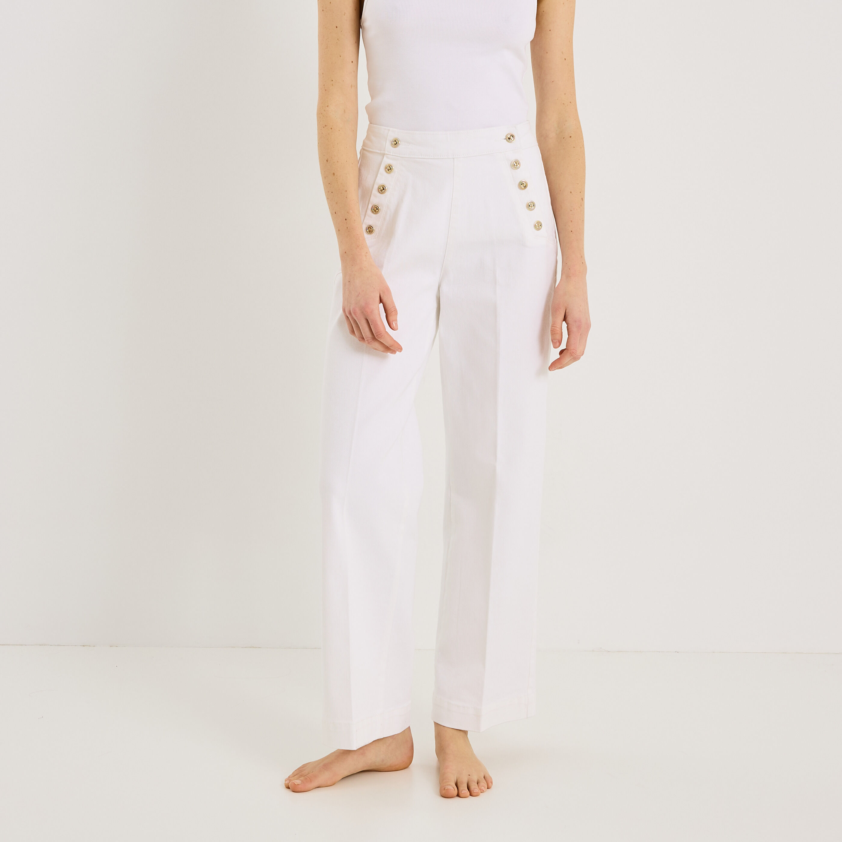 Jean flare &agrave; pont POMPON F02 femme