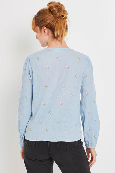 Chemise fluide à broderie femme