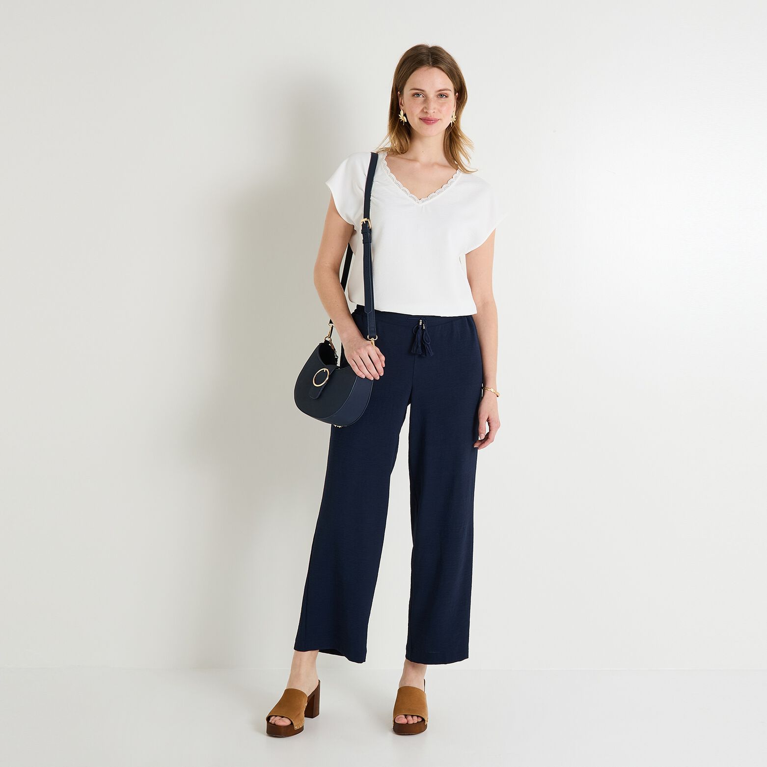 Blouse col V femme