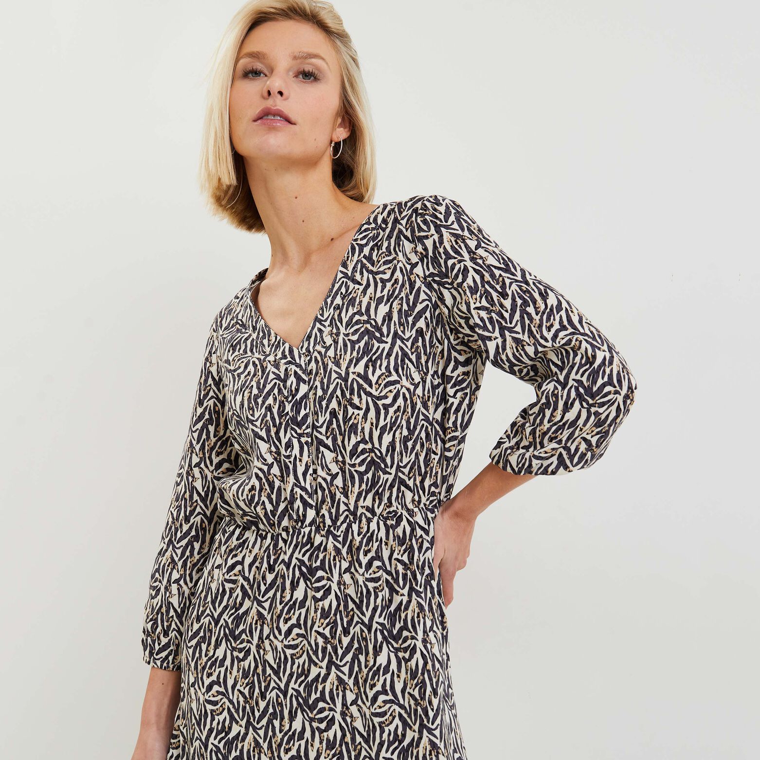 Robe longue imprimée femme