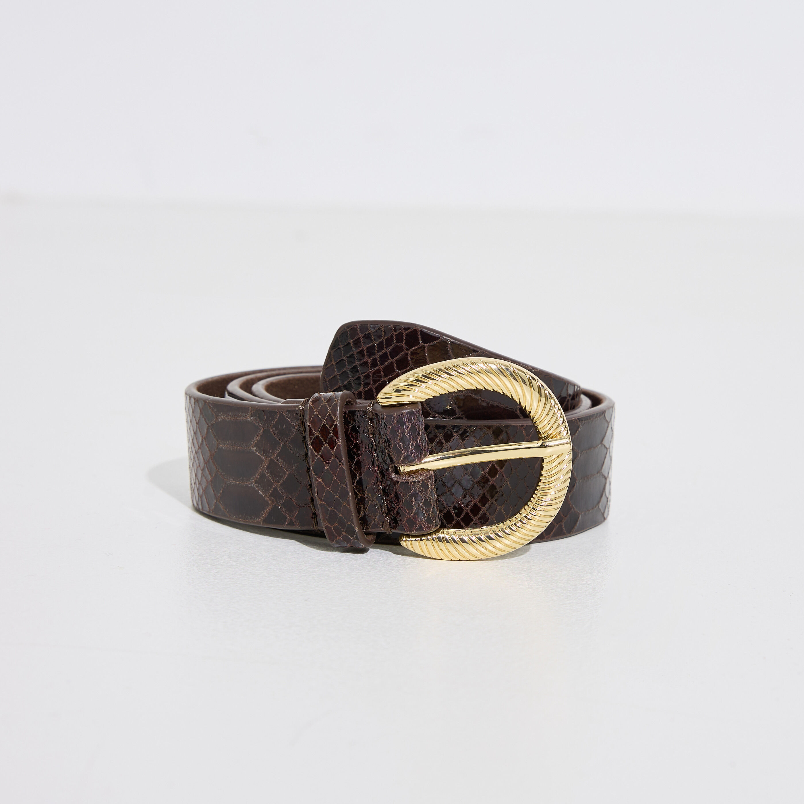 Ceinture motif serpent avec boucle femme