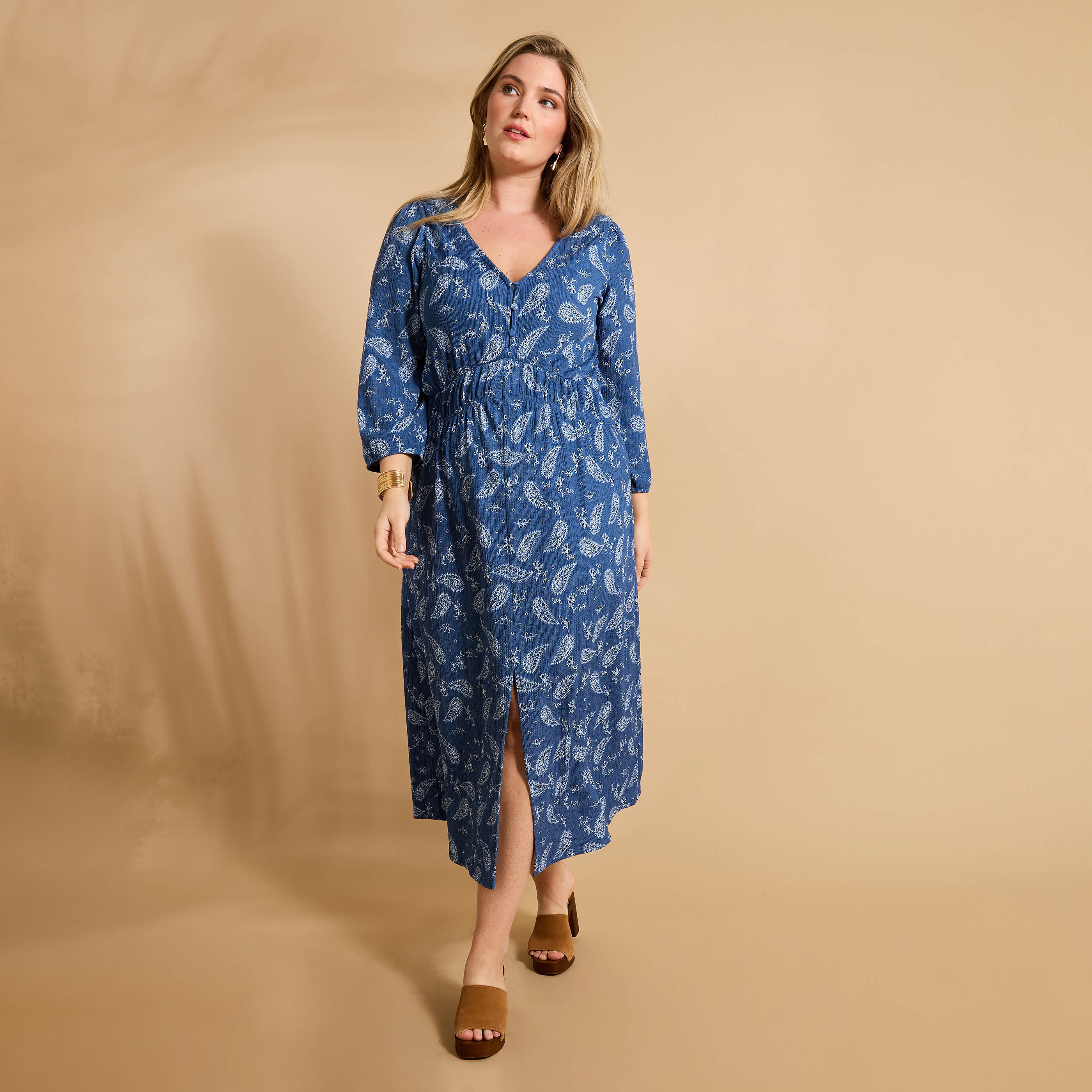 Robe en maille imprim&eacute;e femme