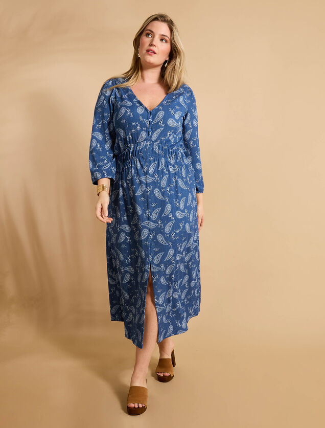 Robe en maille imprimée femme