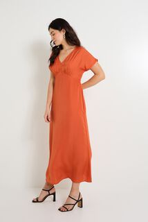 Robe longue satinée femme
