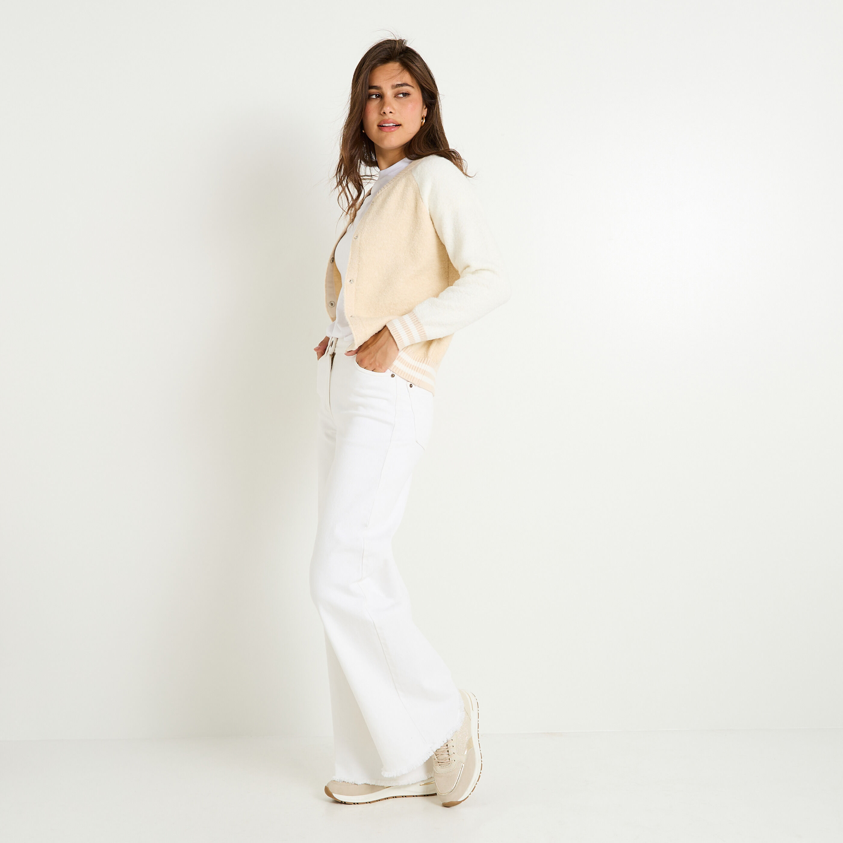 Bomber en maille bouclette femme