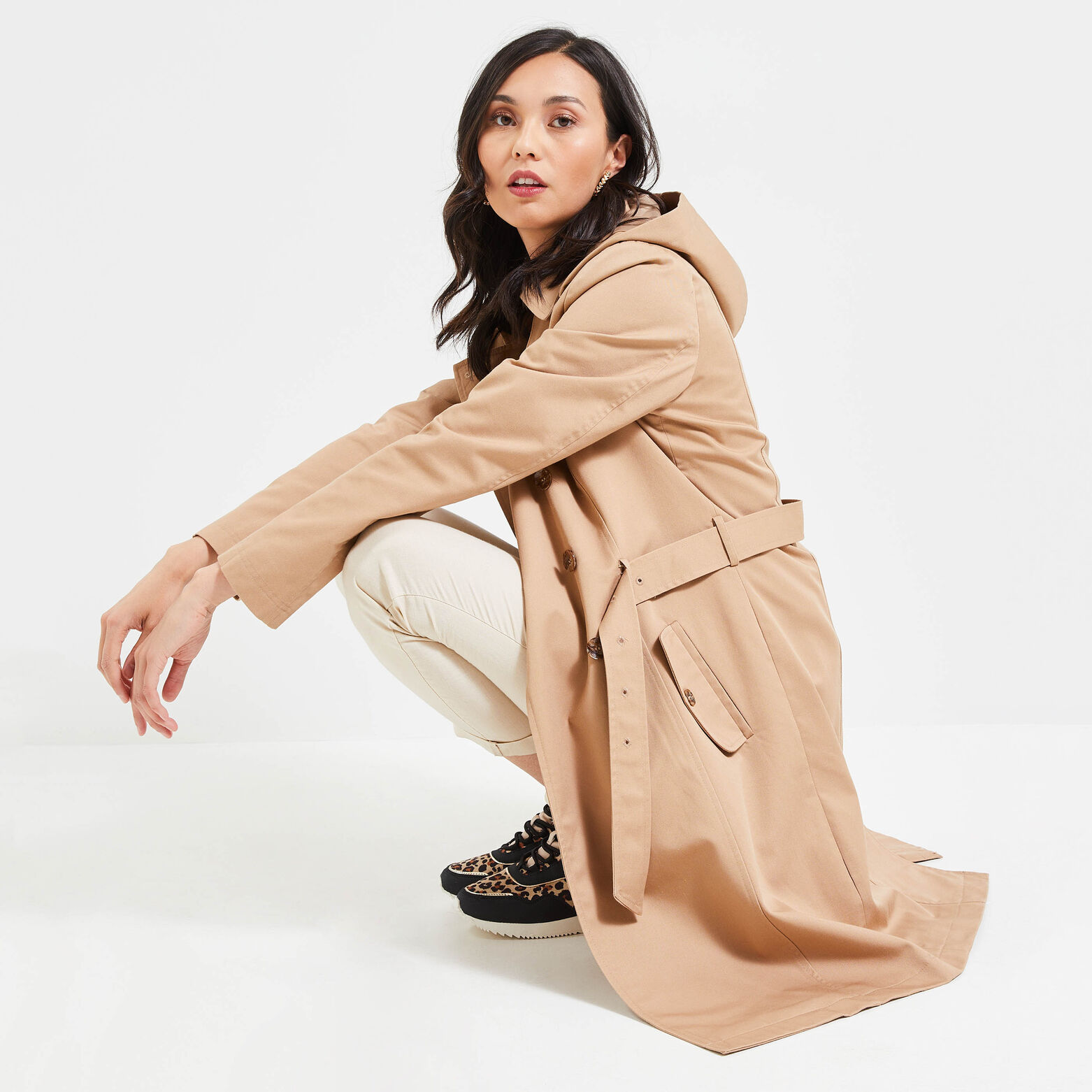 Trench long femme