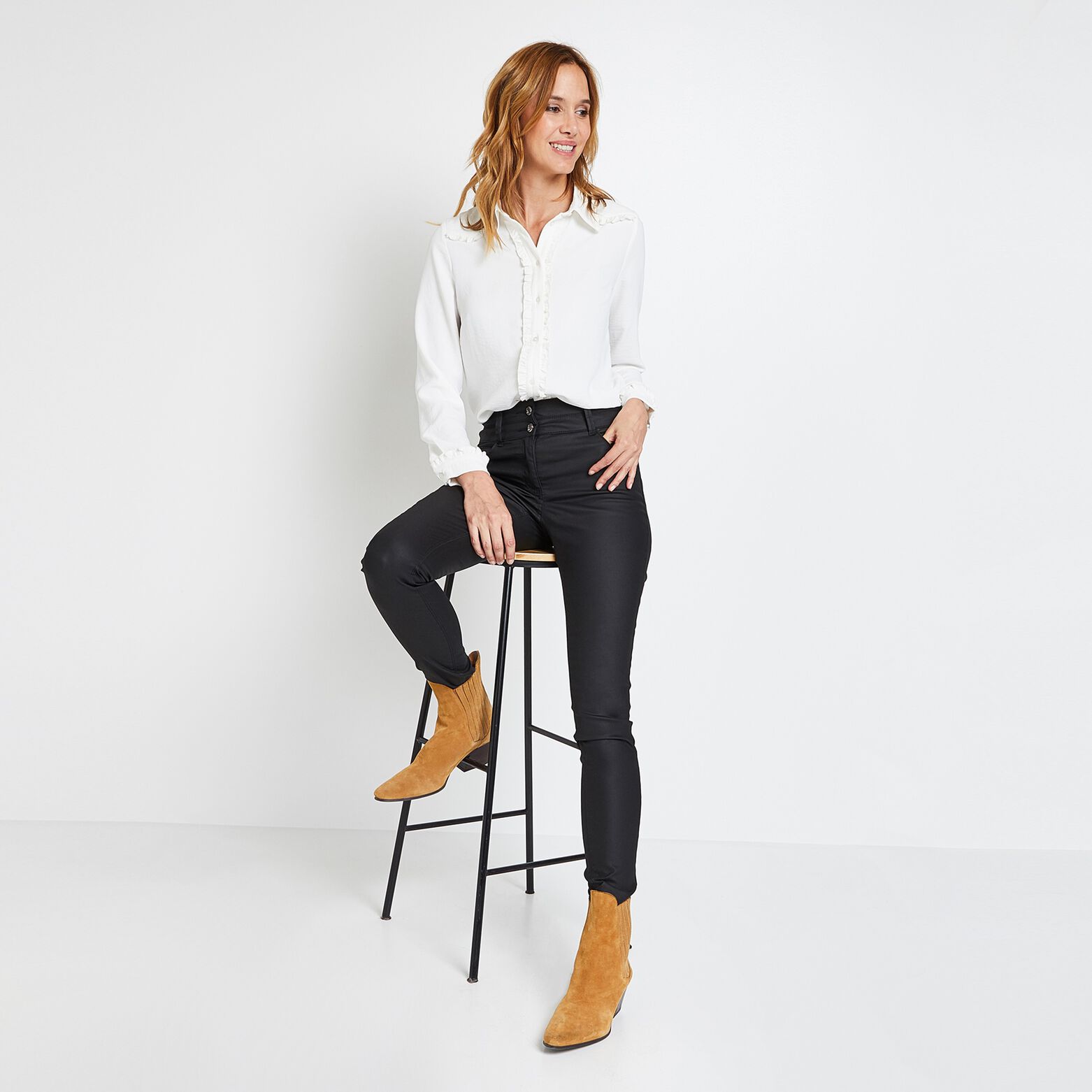 Jean slim MEMPHIS enduit femme