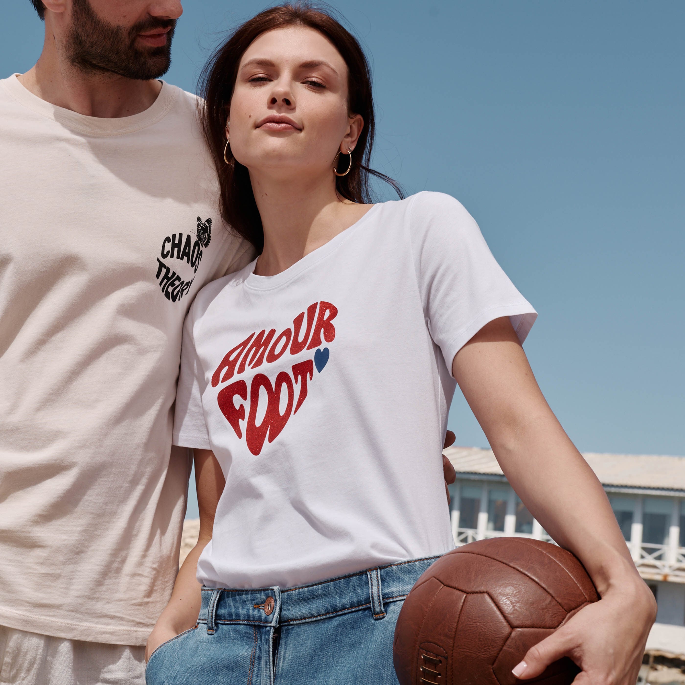 T-shirt graphique "Amour Foot" femme