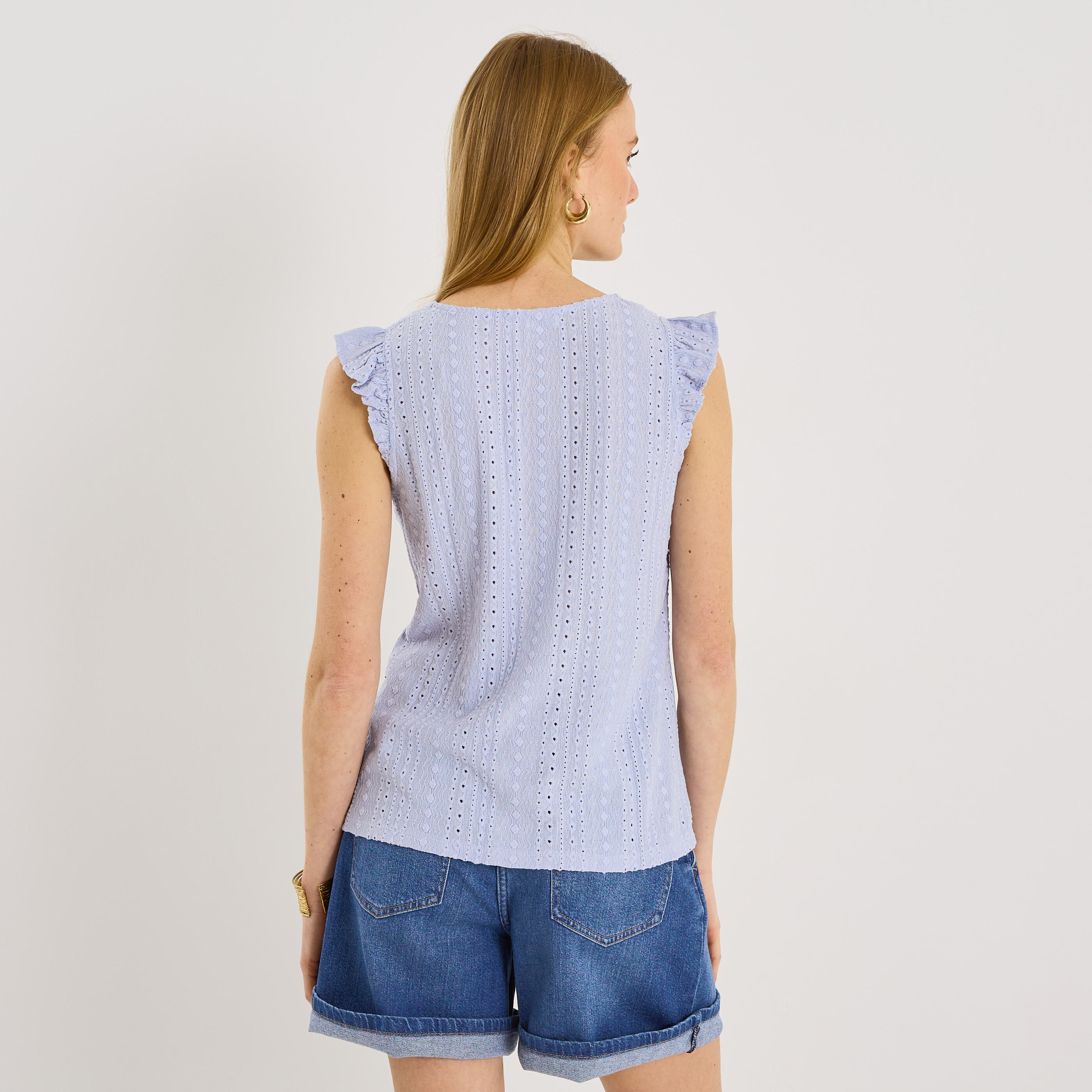 D&eacute;bardeur maille ajour&eacute;e femme