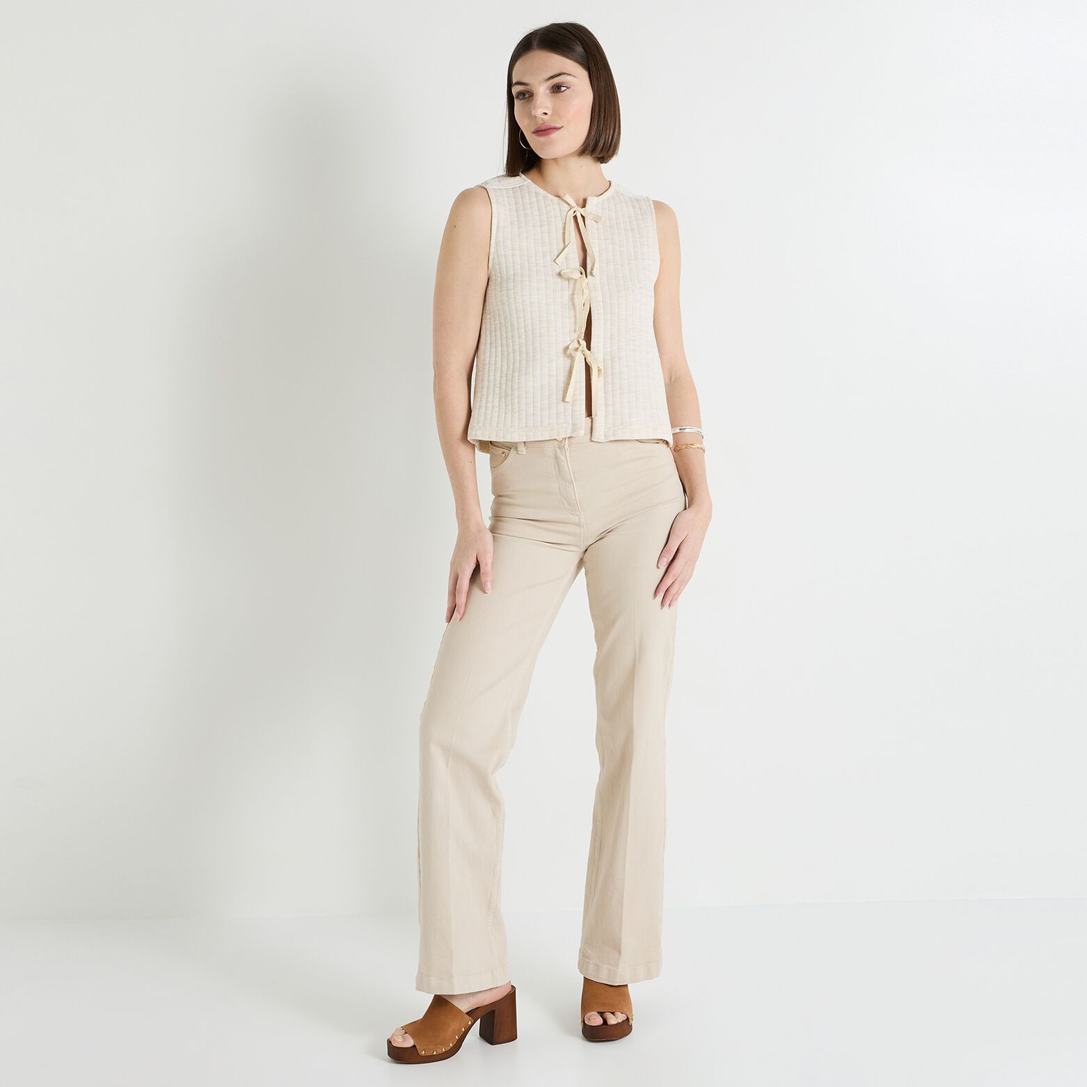 Gilet côtelé sans manches femme