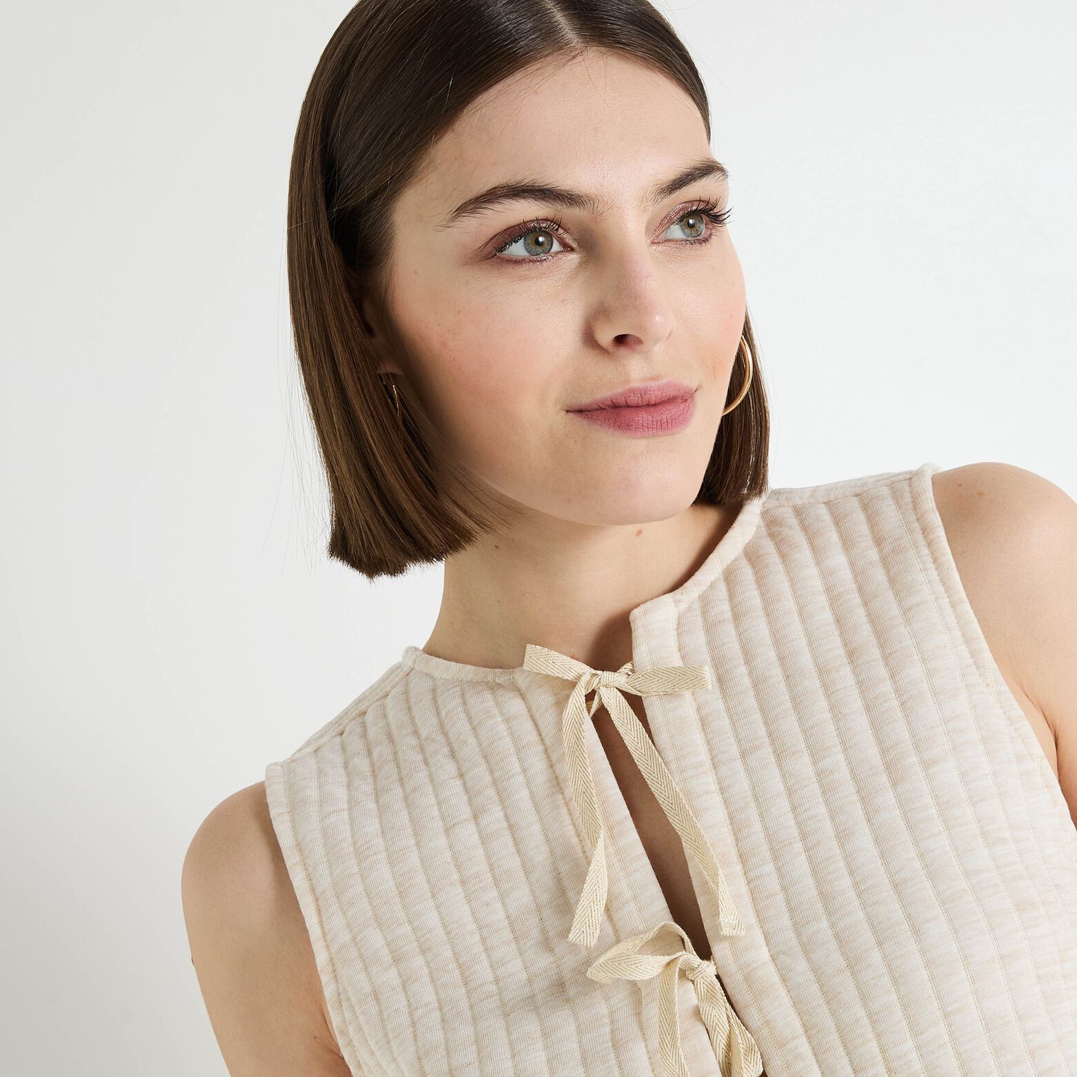 Gilet côtelé sans manches femme