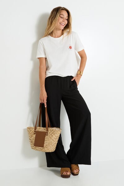 Pantalon large fluide femme