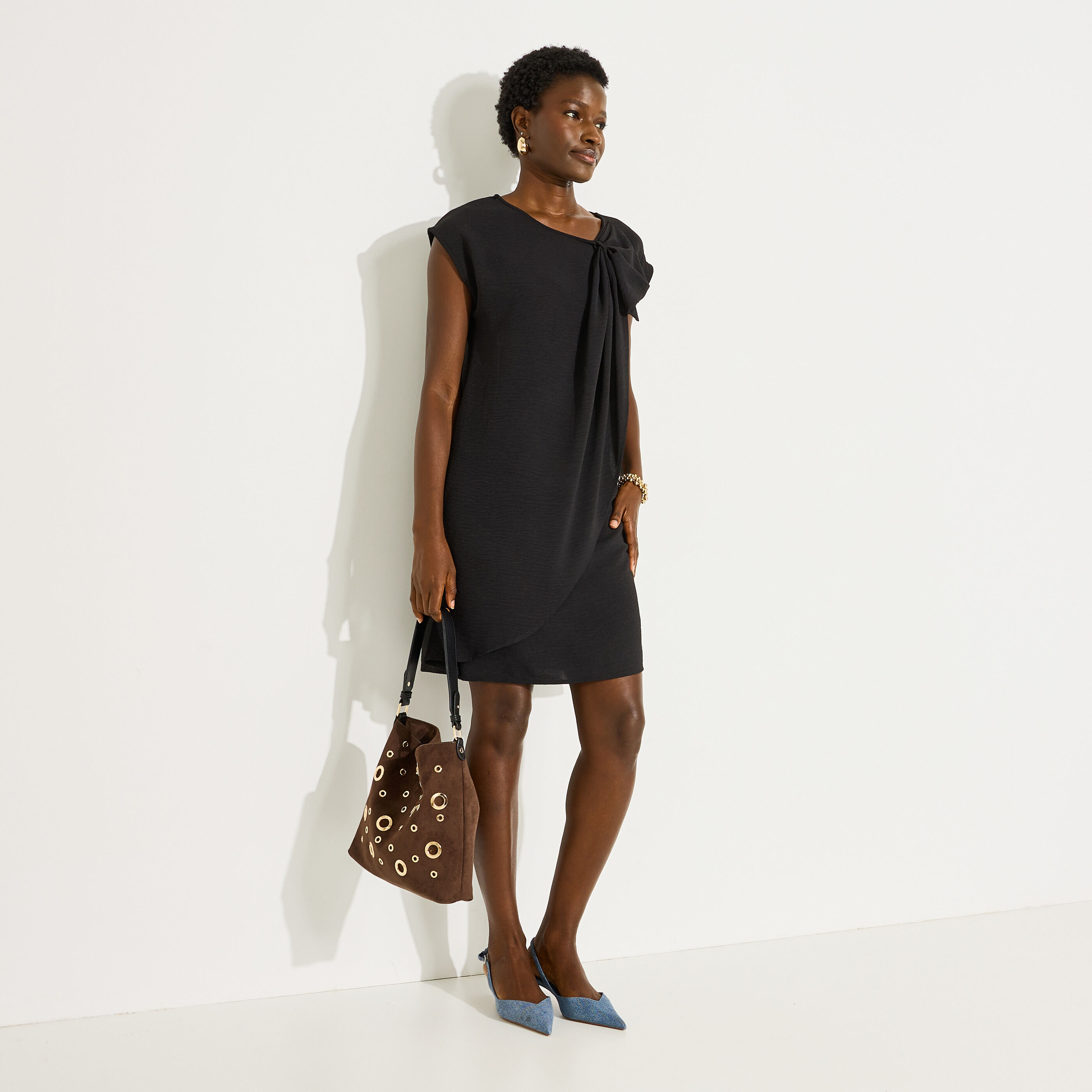 Robe col rond femme