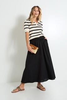 Jupe longue en popeline femme