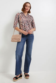 T-shirt col chemise imprimé