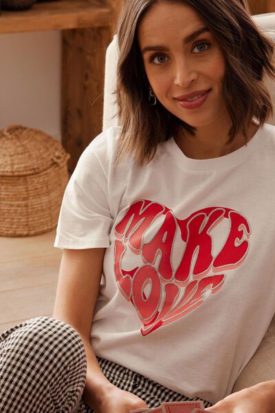 Tshirt imprimé coeur femme