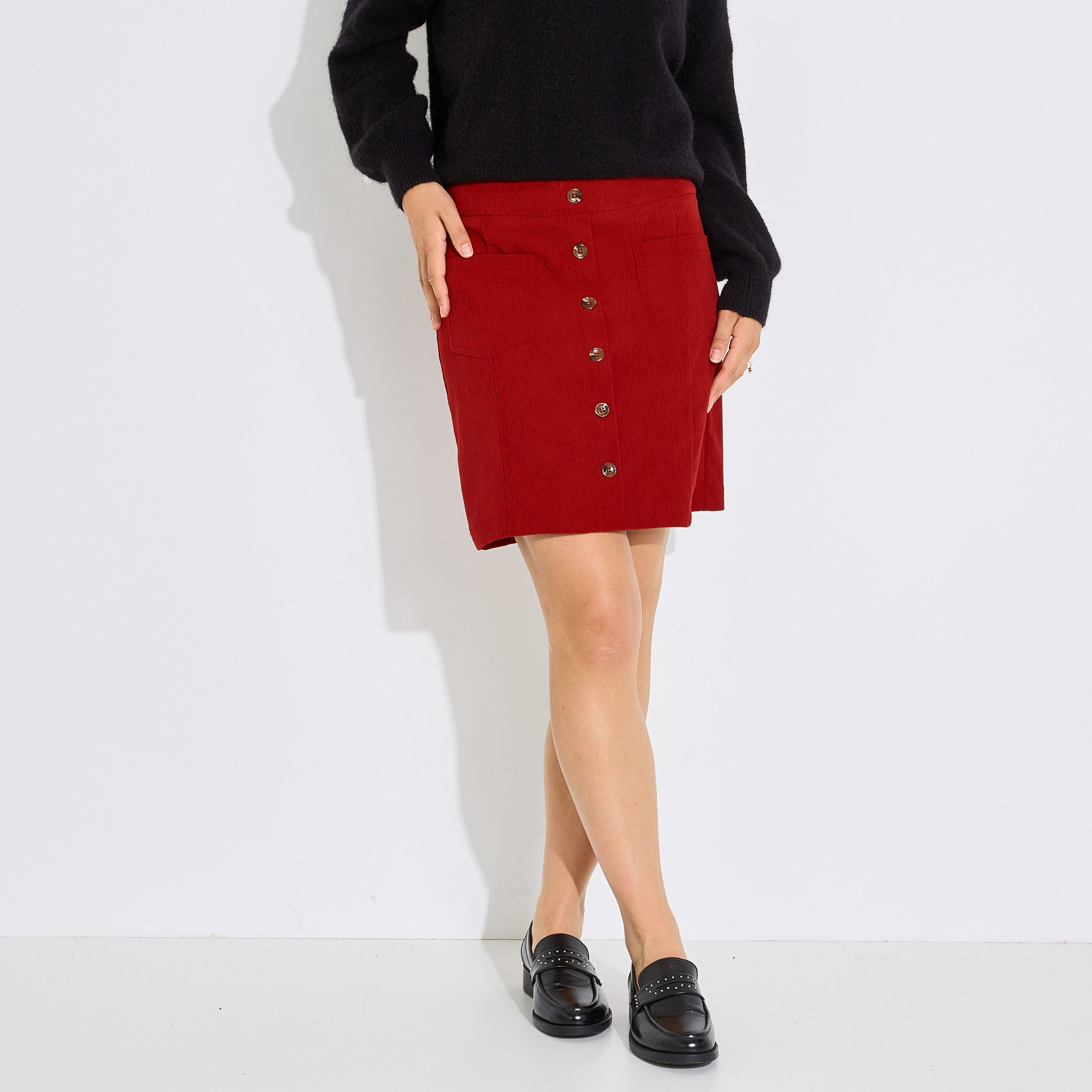 Jupe courte en velours femme