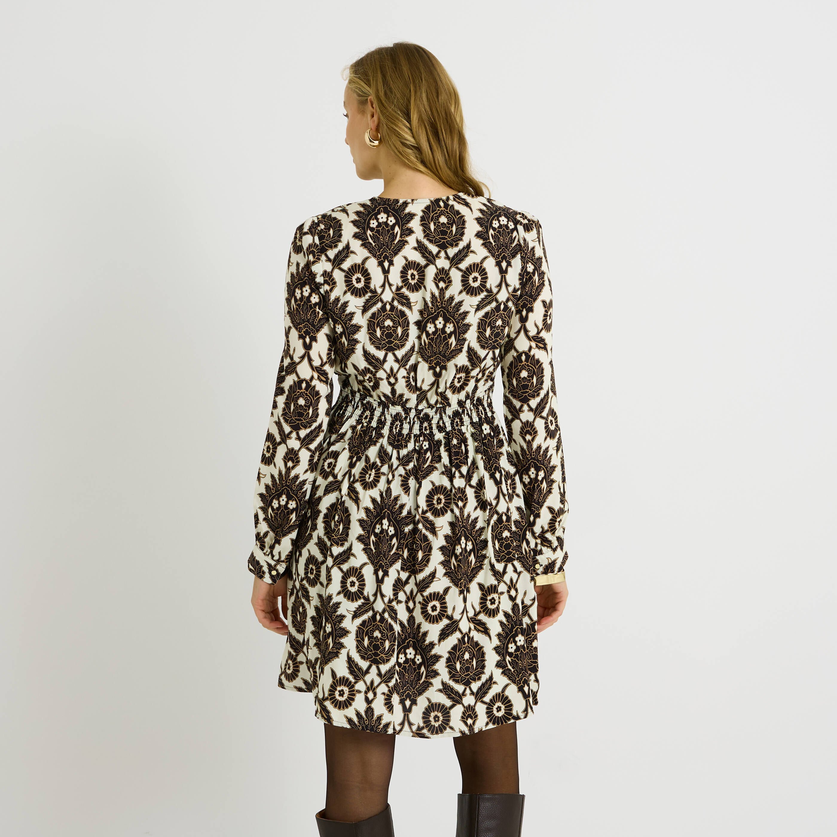 Robe longueur genou imprim&eacute;e