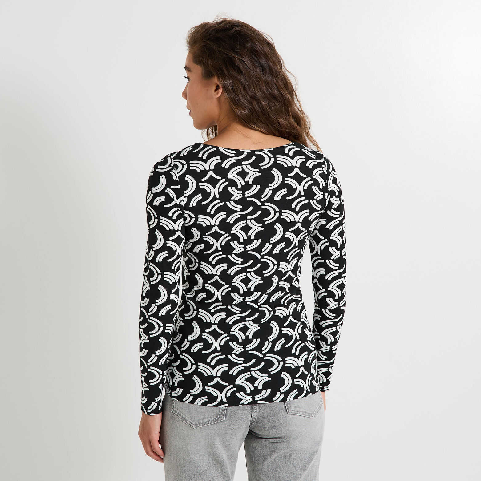 T-shirt manches longues imprimé femme