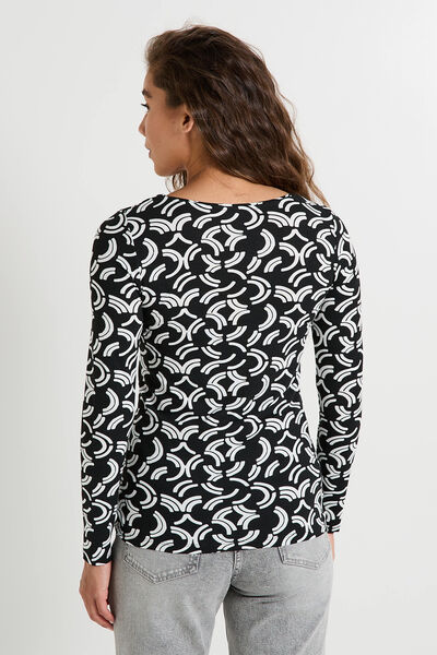 T-shirt manches longues imprimé femme