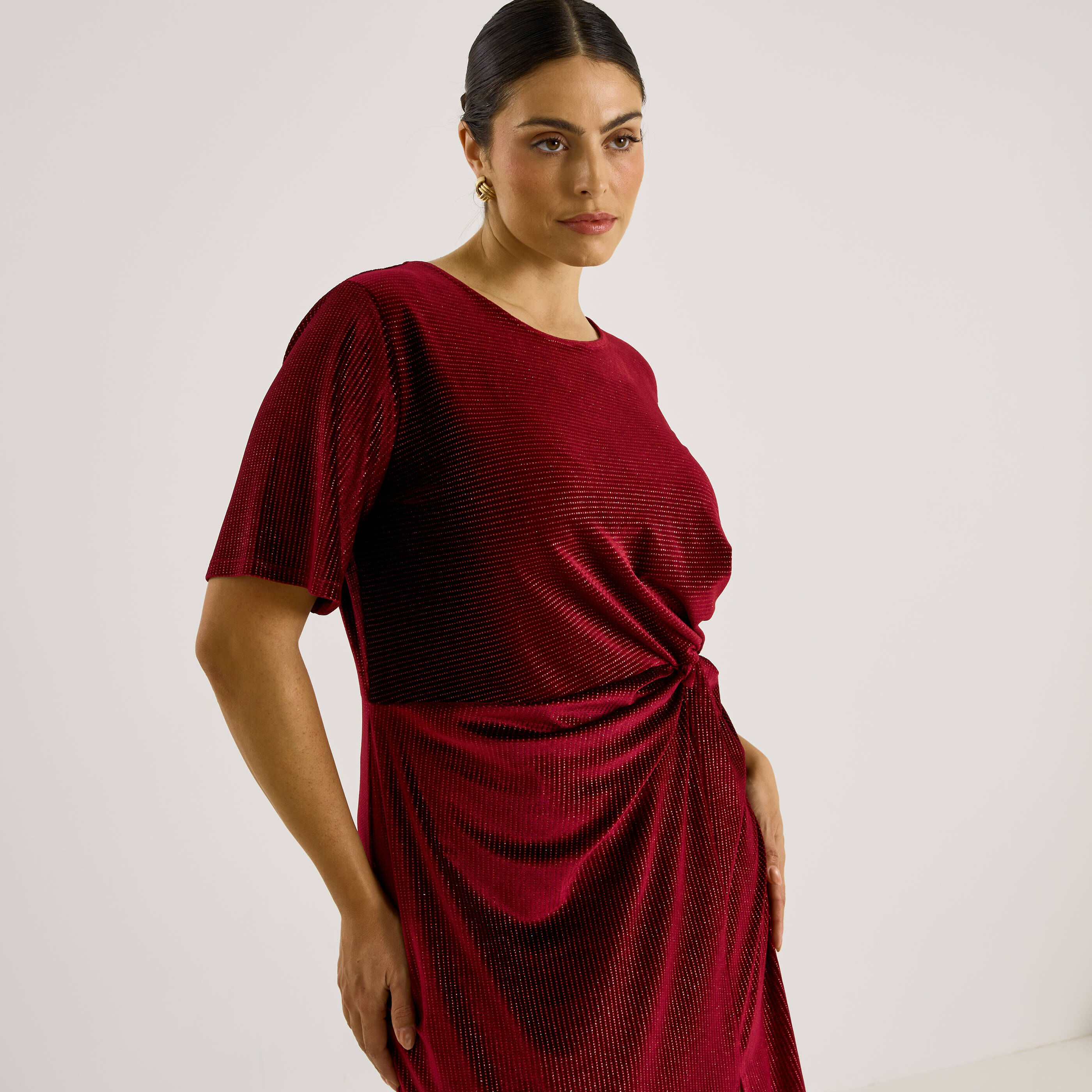 Robe longue en maille fluide