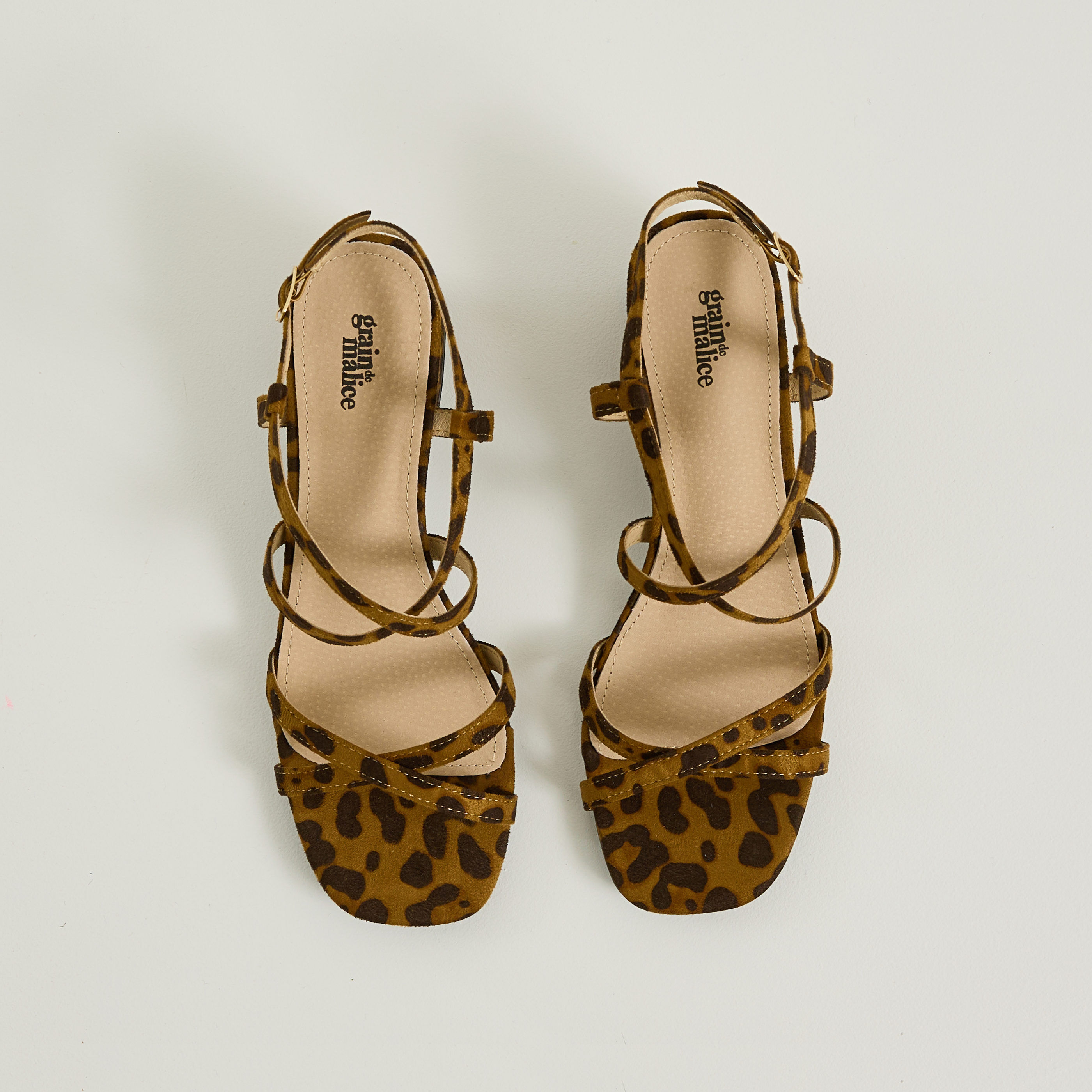 Sandales imprim&eacute; l&eacute;opard femme