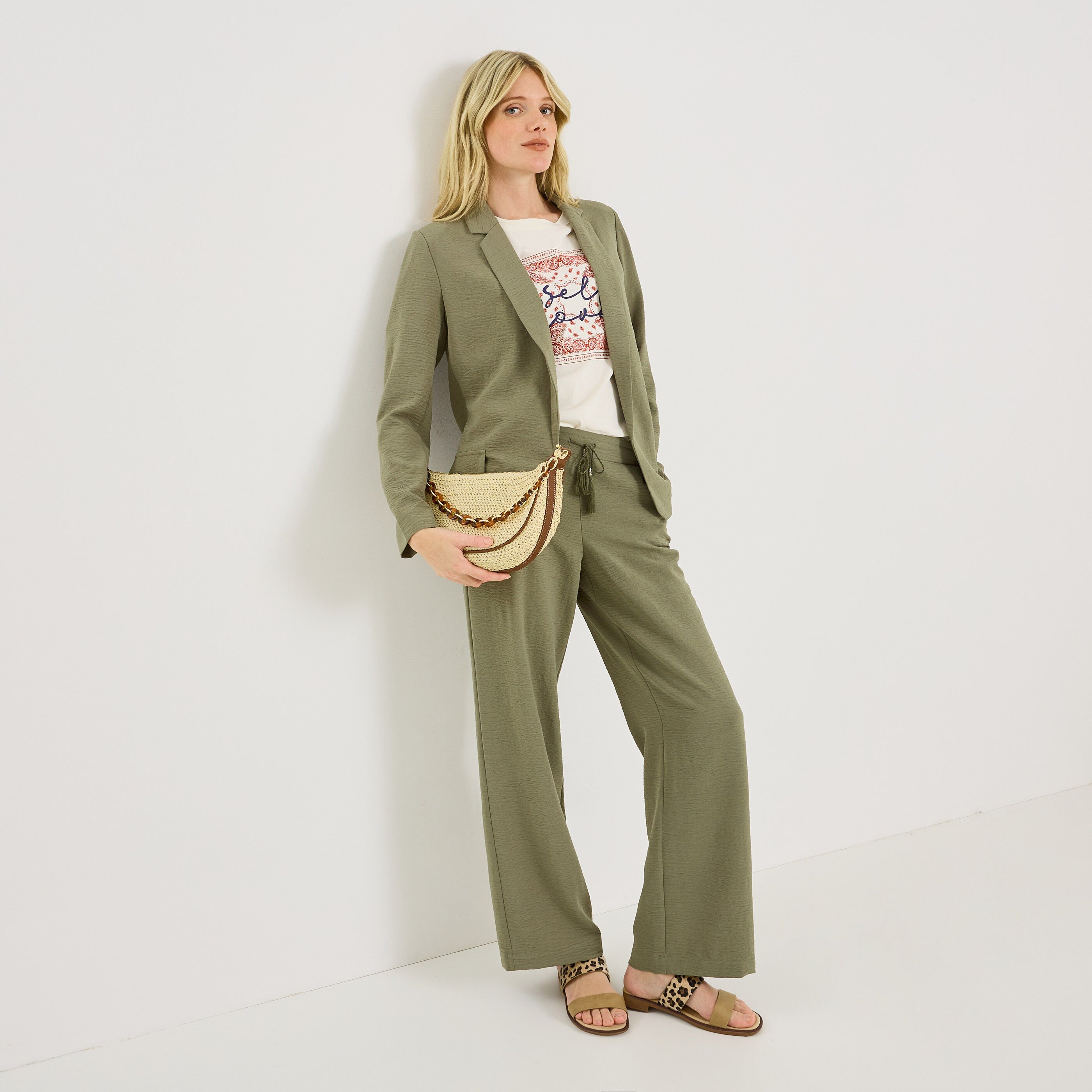 Veste fluide &agrave; col tailleur femme