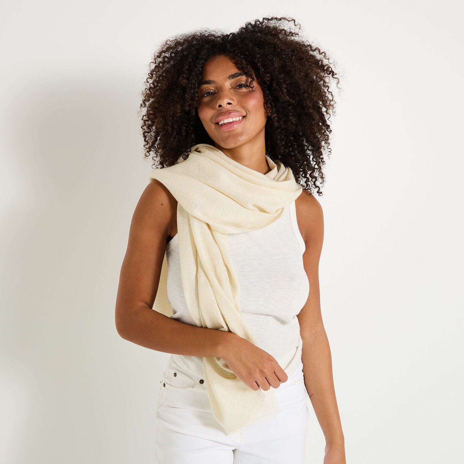 Étole longue unie brillante femme
