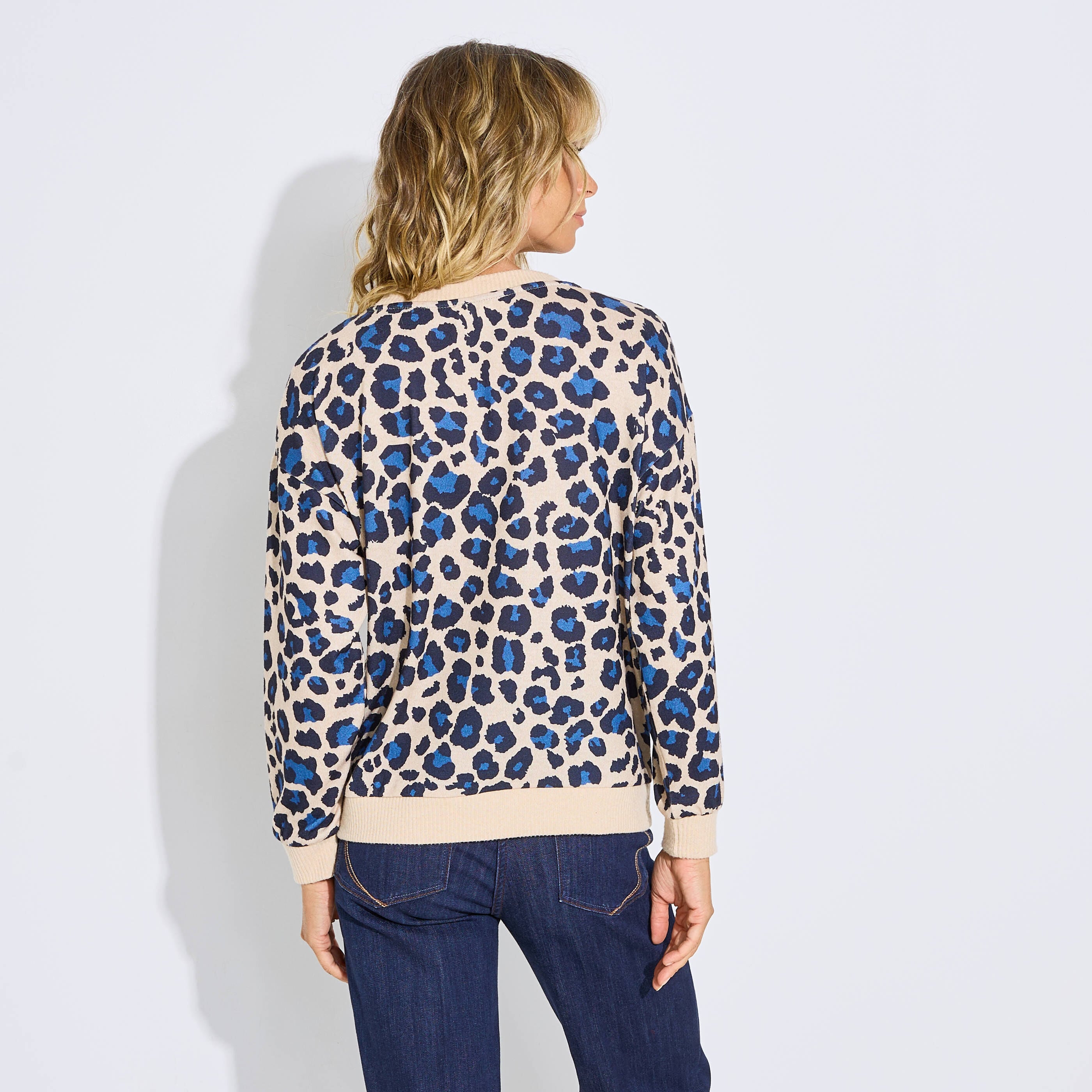 Sweat imprim&eacute; l&eacute;opard femme