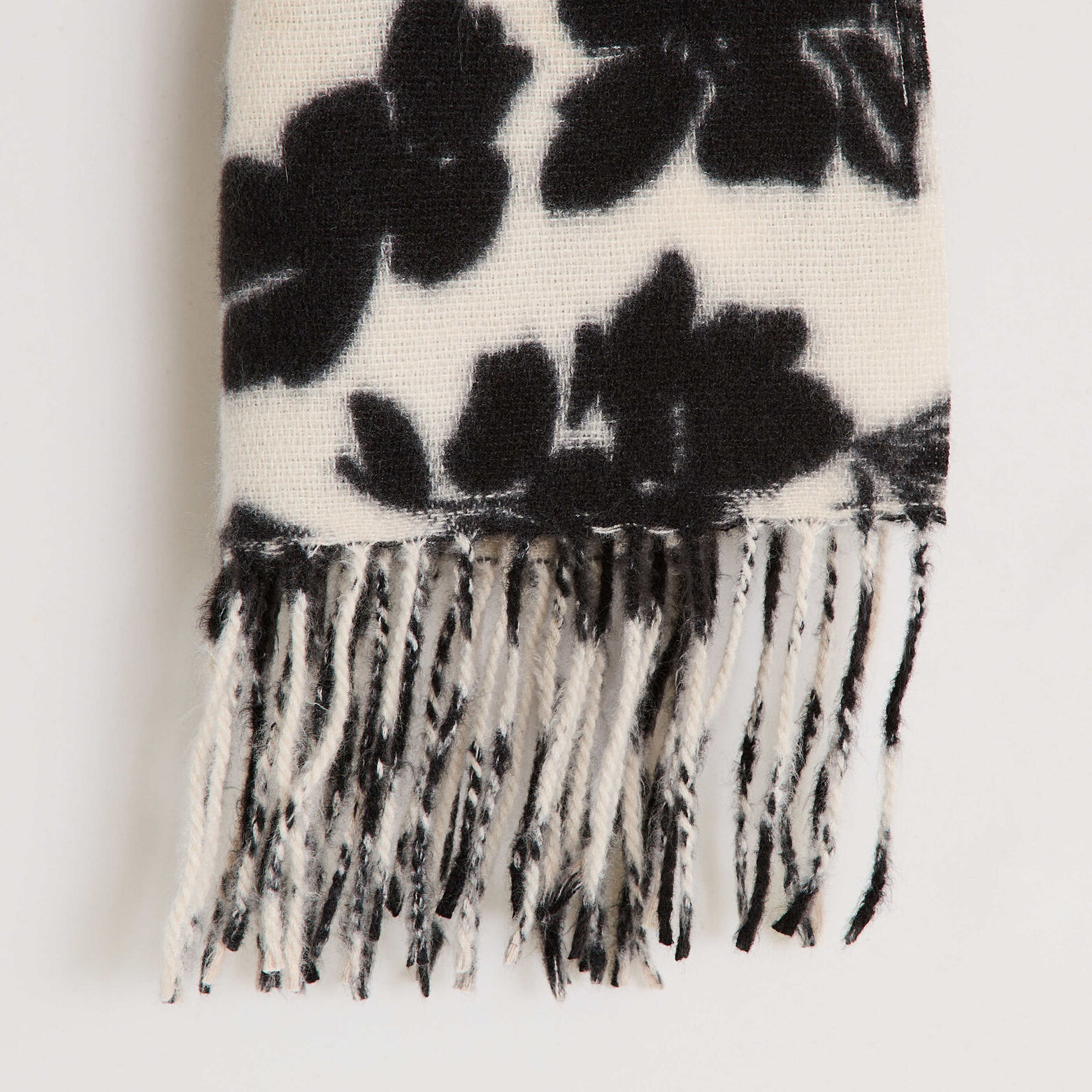 Écharpe bicolore motif fleurs