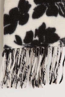 Écharpe bicolore motif fleurs