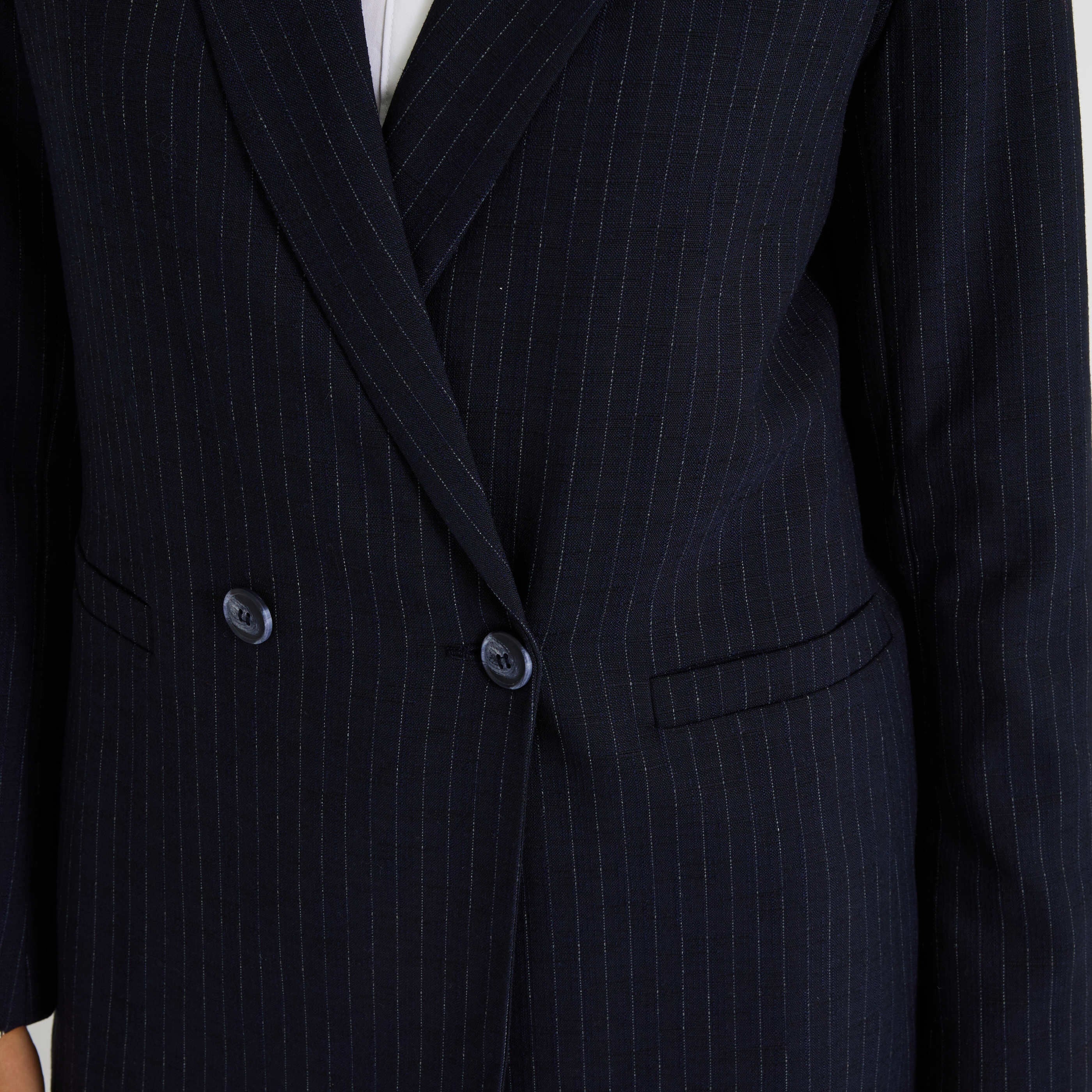 Blazer ray&eacute; &agrave; double boutonnage femme