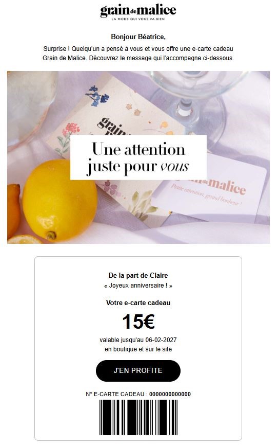 Aperçu de l'e-mail