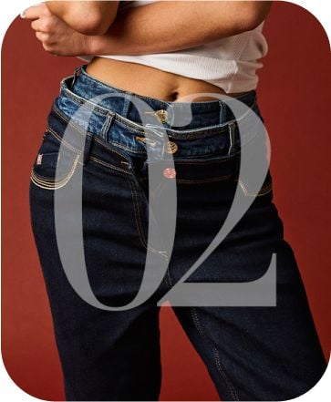 Le jean Taille haute porté par un mannequin