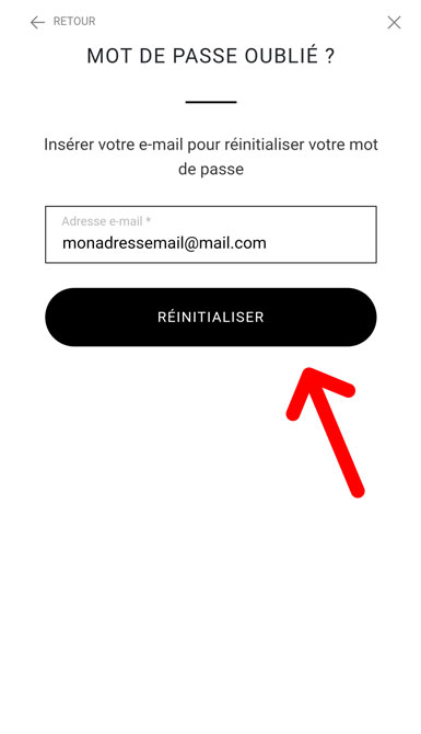 Entrer son adresse e-mail