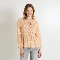 Blouse vichy à nœuds
