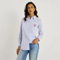 Chemise rayée à broderies