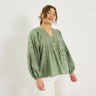Blouse broderies ajourées