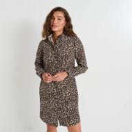 Robe chemise en velours imprimé léopard