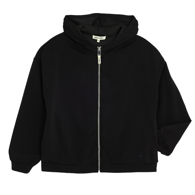Veste zippée capuche noire