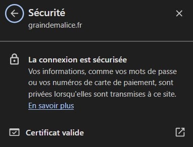 La connexion est sécurisée