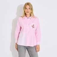 Chemise rayée broderie
