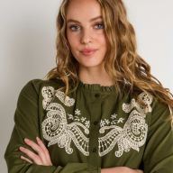 Chemisier broderies contrastées