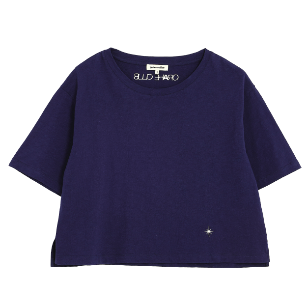 T-shirt coupe cropped marine