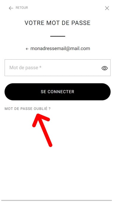 Mot de passe oublié