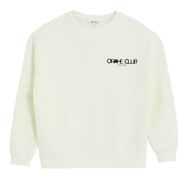 Sweat coupe oversize blanc cassé