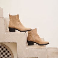 Bottines cuir style santiags